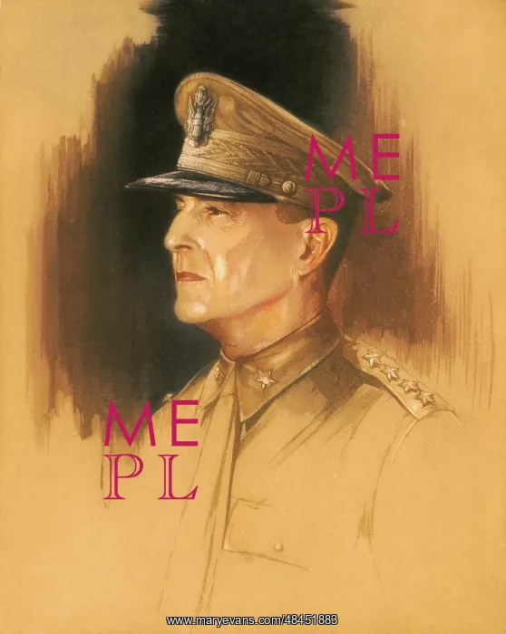 : World War II print of General Douglas MacArthur : World War II print of General Douglas MacArthur