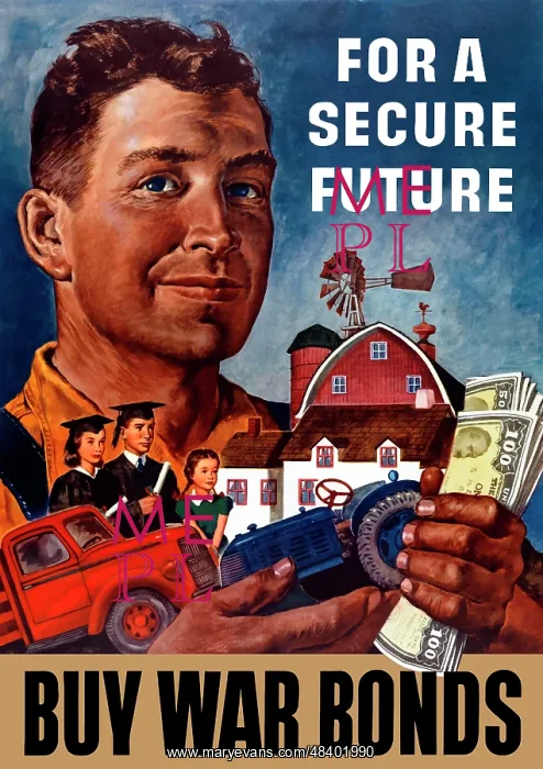 : World War II propaganda poster of a farmer : World War II propaganda poster of a farmer