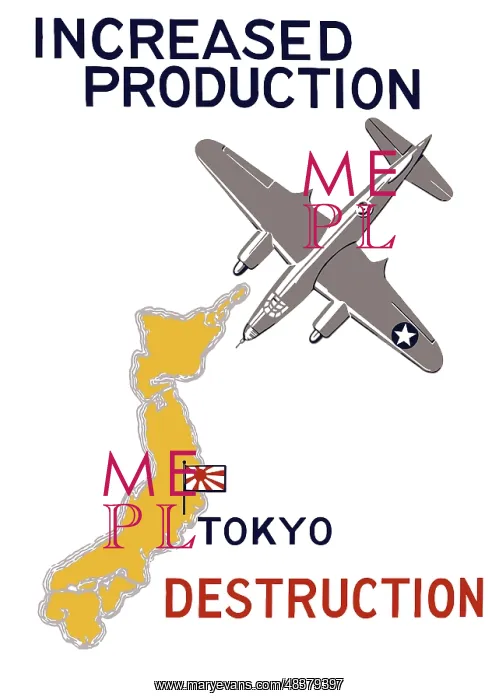 : World War II propaganda poster featuring a : World War II propaganda poster featuring a