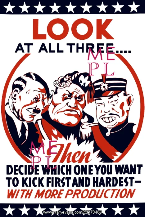 : World War II propaganda poster featuring Hitler : World War II propaganda poster featuring Hitler