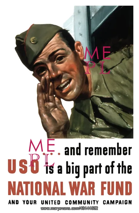 : World War II propaganda poster of a soldier : World War II propaganda poster of a soldier