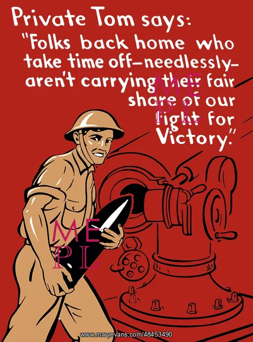 : World War II propaganda poster of a soldier : World War II propaganda poster of a soldier