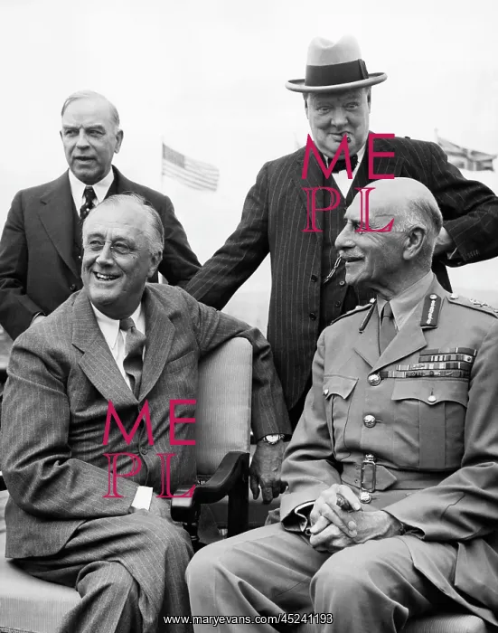 : World War II. Seated, from left: US President ? : World War II. Seated, from left: US President ?