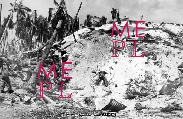 : World War II, U.S. Marines invading Tarawa, ? : World War II, U.S. Marines invading Tarawa, ?