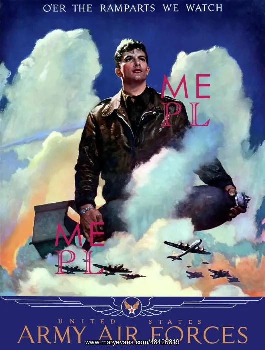 : World War Two poster of an American Air Force : World War Two poster of an American Air Force