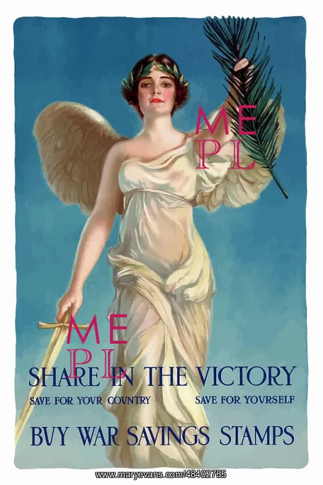 : World War One poster of Lady Liberty holding : World War One poster of Lady Liberty holding