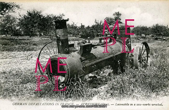 : World War One Ruined Traction Engine, Avricourt, Oise : World War One Ruined Traction Engine, Avricourt, Oise