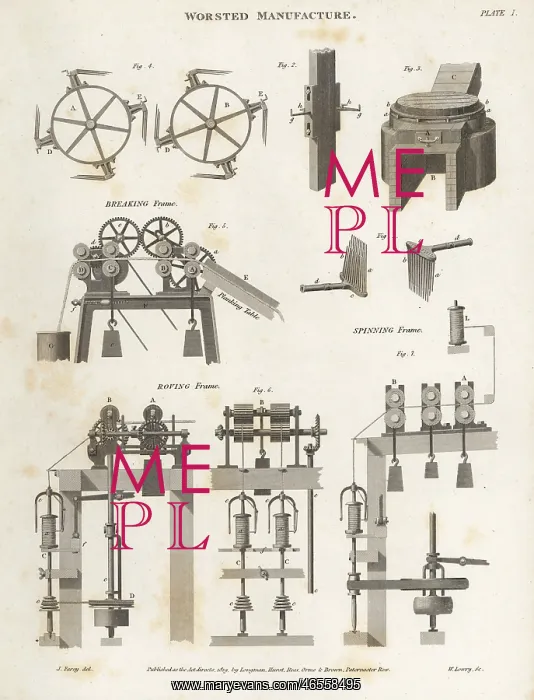 : Worsted manufacture- breaking, spinning and roving frame : Worsted manufacture- breaking, spinning and roving frame