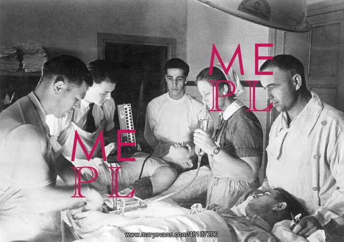 : Wounded in the Second World War in a military hospital : Wounded in the Second World War in a military hospital