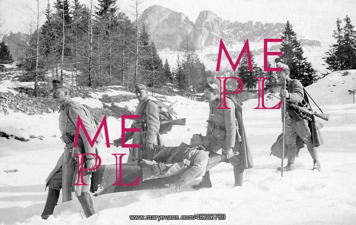 : Wounded soldier in the Dolomites, 1916 : Wounded soldier in the Dolomites, 1916