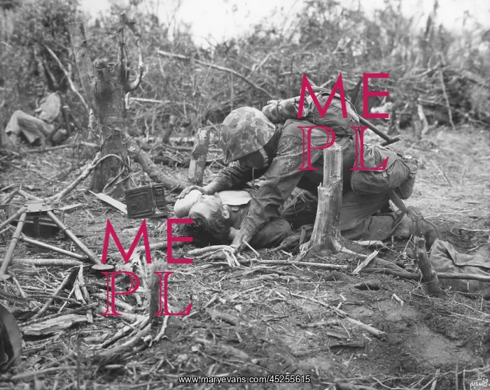 : A wounded U.S. Marine takes is given water while : A wounded U.S. Marine takes is given water while