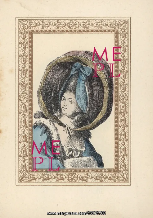 : Wpman in a round bonnet called a turned-up calash : Wpman in a round bonnet called a turned-up calash