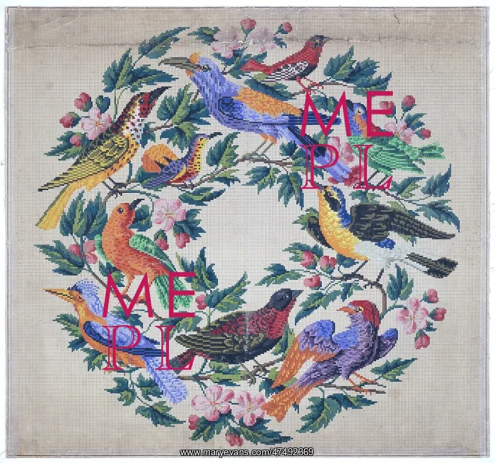 : Wreath with Birds – and wild roses : Wreath with Birds – and wild roses