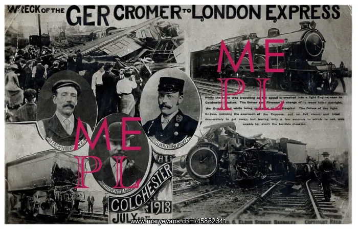 : Wreck of the Cromer to London Express train, Colchester : Wreck of the Cromer to London Express train, Colchester
