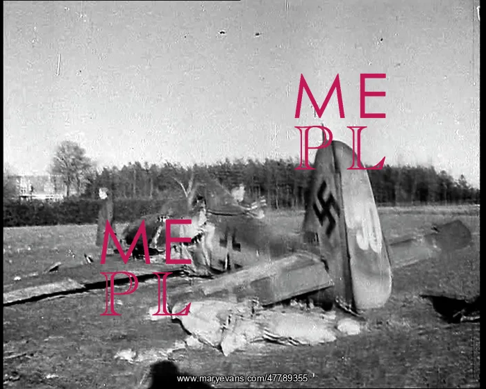: Wreckage Of Crashed German Warplane in Bastogne : Wreckage Of Crashed German Warplane in Bastogne