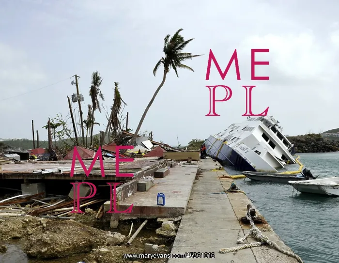 : Wreckage in Crown Bay, St. Thomas, US Virgin Islands : Wreckage in Crown Bay, St. Thomas, US Virgin Islands