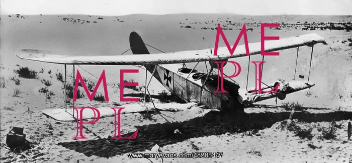 : Wreckage of a German biplane, 1917 : Wreckage of a German biplane, 1917