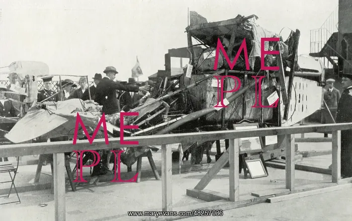 : Wreckage of Hawker's Transatlantic Airplane : Wreckage of Hawker's Transatlantic Airplane