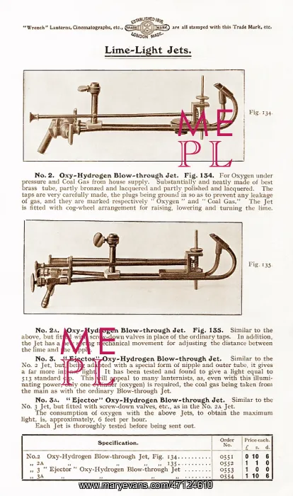  : Wrench limelight jets for magic lantern projector