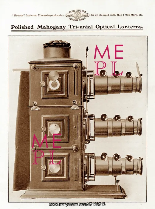  : Wrench mahogany triunial magic lantern projector