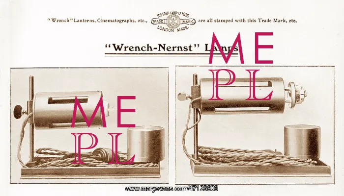  : Wrench Nernst lamp for magic lantern projector