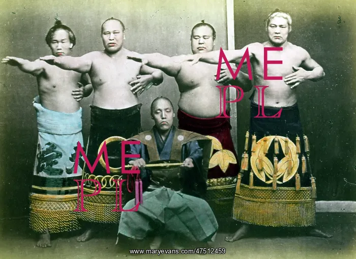  : Wrestlers with referee