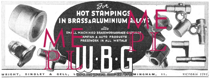 : Wright Bindley And Gell. WBG Hot Stampings : Wright Bindley And Gell. WBG Hot Stampings
