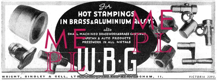 : Wright Bindley And Gell. WBG Hot Stampings : Wright Bindley And Gell. WBG Hot Stampings