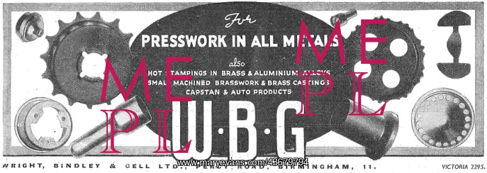 : Wright Bindley And Gell. WBG Presswork : Wright Bindley And Gell. WBG Presswork
