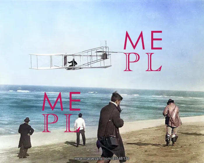 : Wright Brothers Flying a Glider and Spectators : Wright Brothers Flying a Glider and Spectators