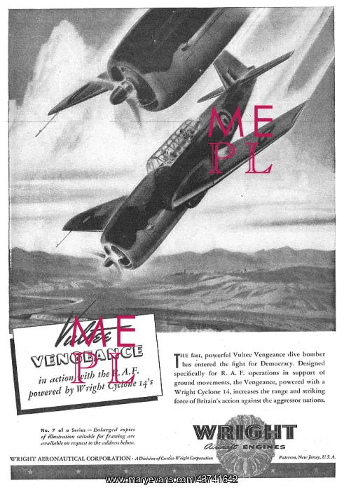 : Wright Cyclone Vultee Vengeance : Wright Cyclone Vultee Vengeance