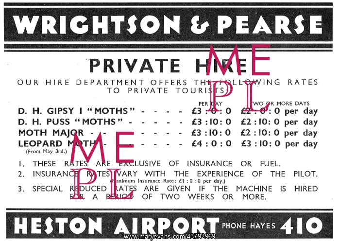 : Wrightson & Pearse. Heston Airport. Private Hire Rates : Wrightson & Pearse. Heston Airport. Private Hire Rates