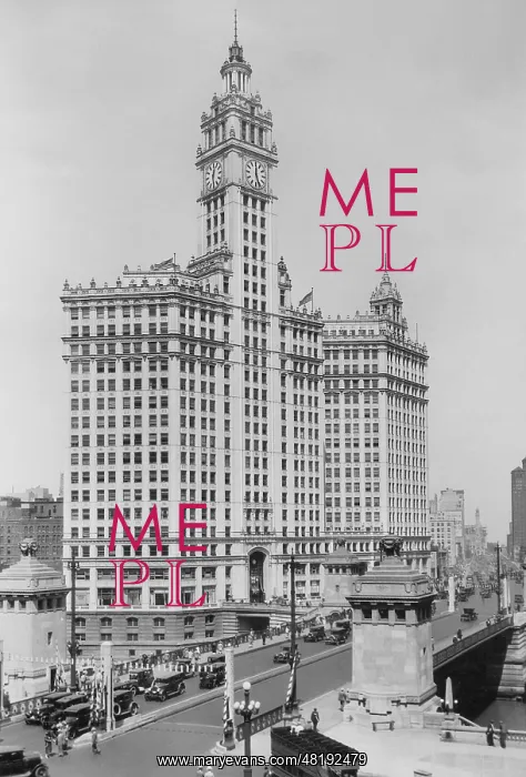 : Wrigley Building in Chicago, 1931 : Wrigley Building in Chicago, 1931