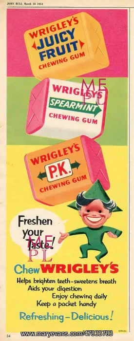 : Wrigley's chewing gum advertisement : Wrigley's chewing gum advertisement