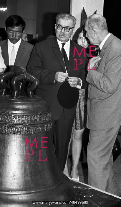 : Writer Leonid Leonov at exhibition, 1969 : Writer Leonid Leonov at exhibition, 1969
