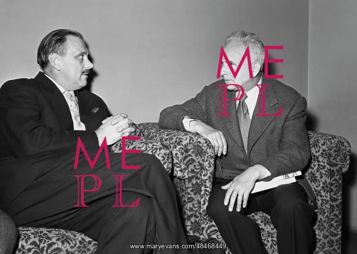 : Writers S. Mikhalkov and L. Aragon : Writers S. Mikhalkov and L. Aragon