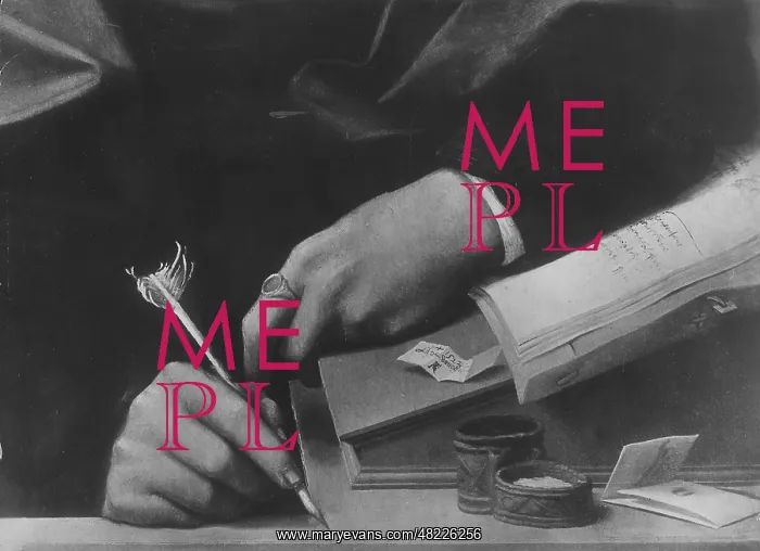  : Quill. Writing with pen and inkwell