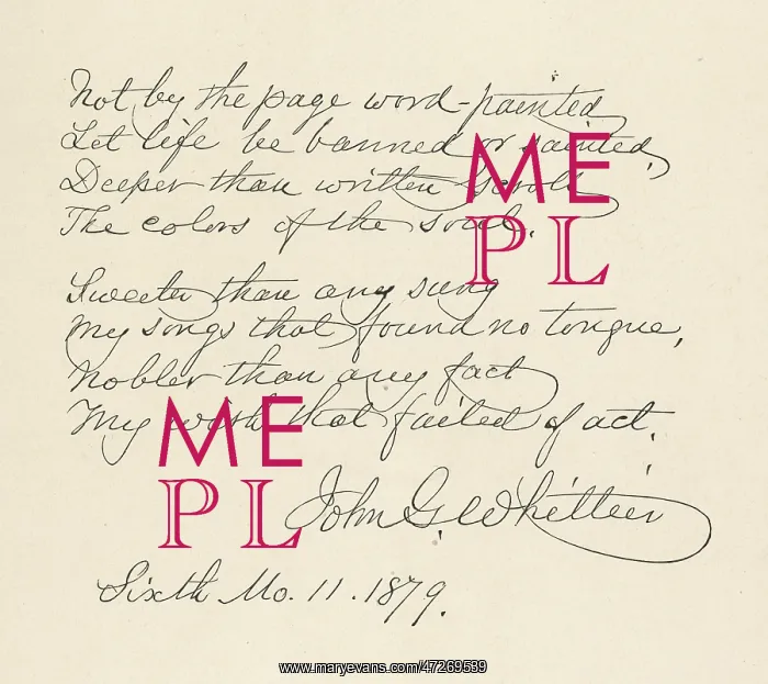 : WRITING / WHITTIER POEM : WRITING / WHITTIER POEM