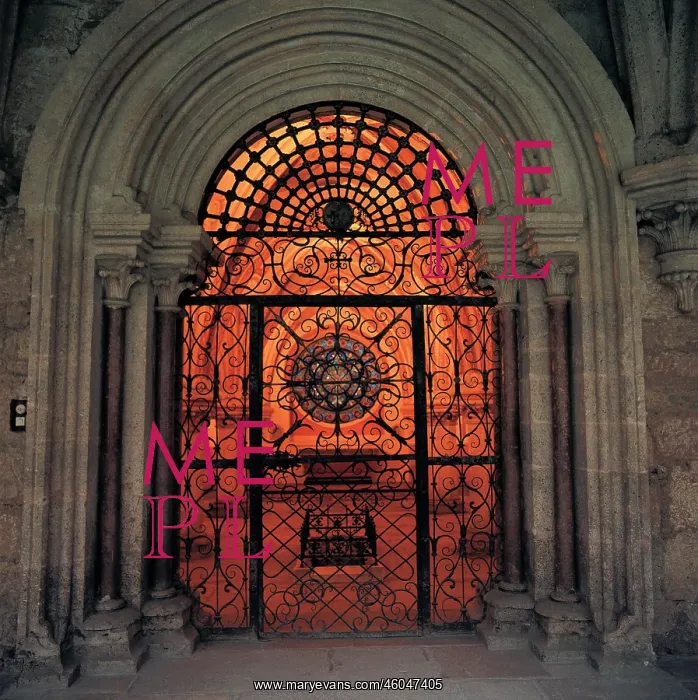 : Wrought iron gate to the fountain house : Wrought iron gate to the fountain house