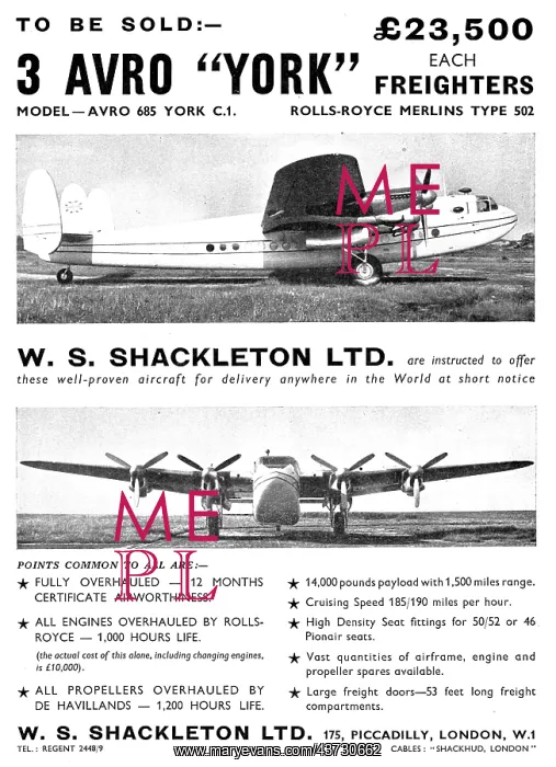 : W.S.Shackleton. Aircraft Sales, Services & Brokerage. Spares : W.S.Shackleton. Aircraft Sales, Services & Brokerage. Spares