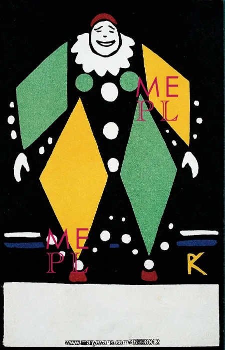 : WW-Postcard with clown : WW-Postcard with clown