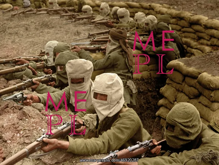 : WW1 100. WW1 - A group of Indian soldiers armed in a trench, 1915 : WW1 100. WW1 - A group of Indian soldiers armed in a trench, 1915
