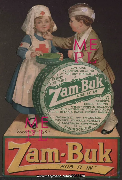 : WW1 - Advert for Zam-Buk ointment : WW1 - Advert for Zam-Buk ointment