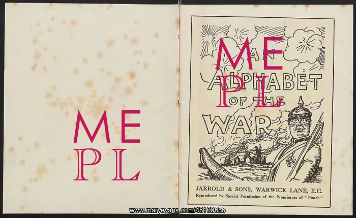: WW1 - An Alphabet of the War - title page : WW1 - An Alphabet of the War - title page