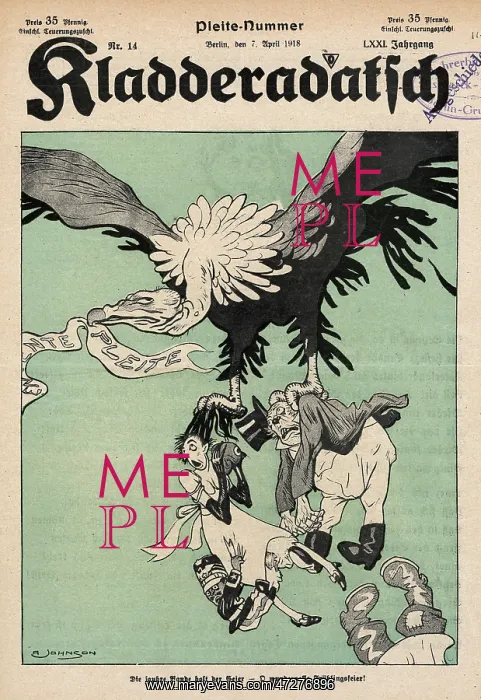 : WW1 CARTOON / EAGLE 1918 : WW1 CARTOON / EAGLE 1918