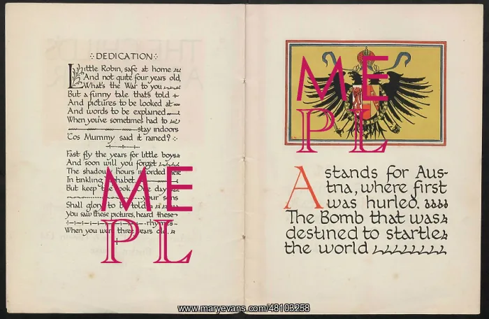 : WW1 - The Child's ABC of the War - dedication and A : WW1 - The Child's ABC of the War - dedication and A