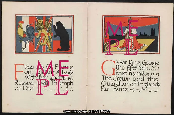 : WW1 - The Child's ABC of the War - F and G : WW1 - The Child's ABC of the War - F and G