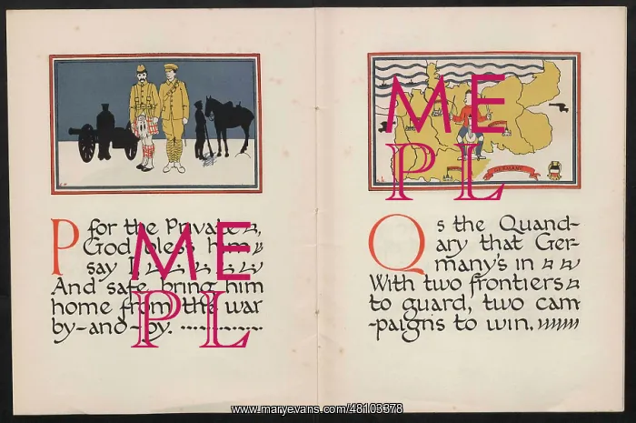 : WW1 - The Child's ABC of the War - P and Q : WW1 - The Child's ABC of the War - P and Q