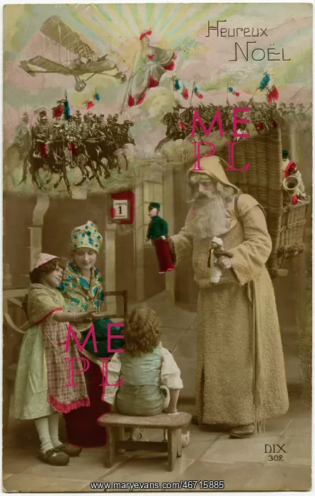 : WW1 - Christmas Greetings Postcard : WW1 - Christmas Greetings Postcard
