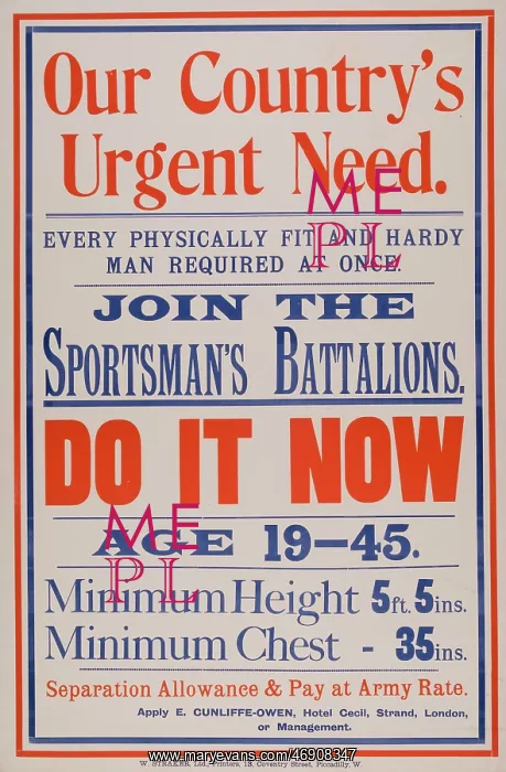  : WW1 - Our Countrys Urgent Need